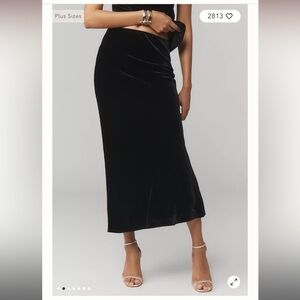 New Anthropologie The Tilda Maxi Slip Skirt: Velvet Edition